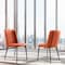 Armen Living Maine Contemporary Dining Chair in Matte Black Finish and Orange Fabric, PK2 LCMNSIOR - alternate 9
